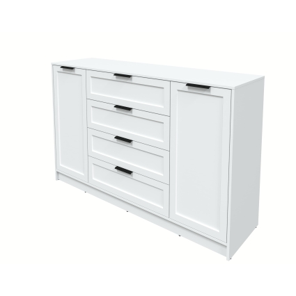 Тумба Тренд КТ-Т160 (Белый ЛДСП/ Белый ЛМДФ) Ш1600 В1020 Г451